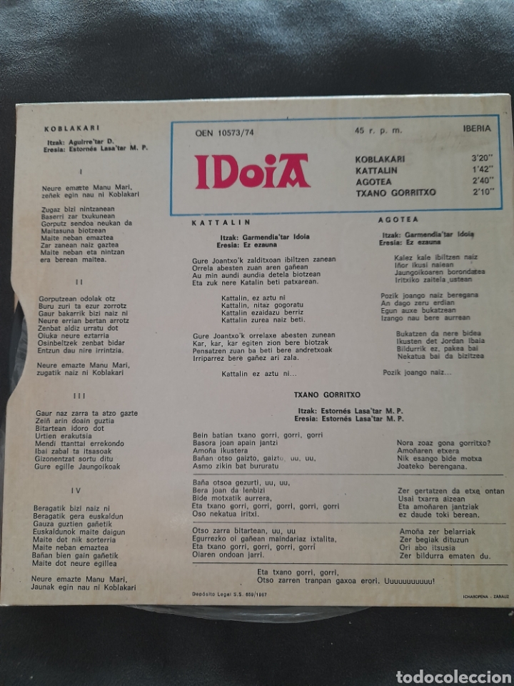 Discos de vinilo: Idoia. Koblakari - Foto 2