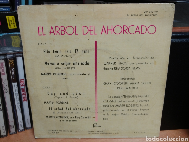 Discos de vinilo: Marty Robbins - El Arbol Del Ahorcado (7&rdquo;, EP) - Foto 2