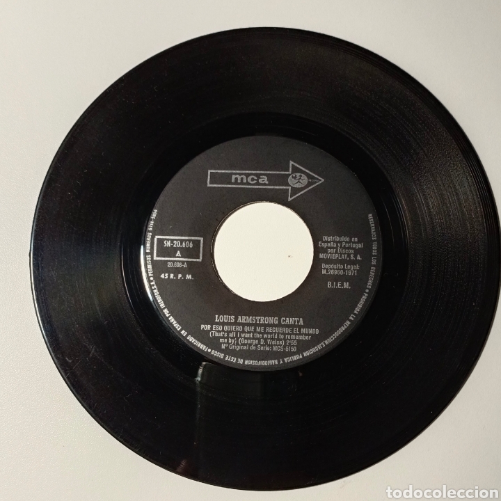 Discos de vinilo: SINGLE DE VINILO LOUIS ARMSTRONG - Foto 3