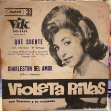 Discos de vinilo: DOS SENCILLOS ARGENTINOS DE VIOLETA RIVAS AÑO 1964. Lote 122153115