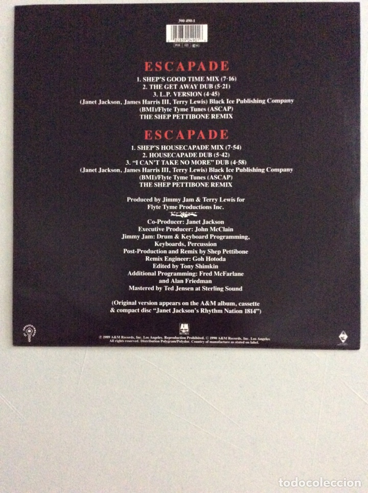 Discos de vinilo: Janet Jackson. Escapade. - Foto 2