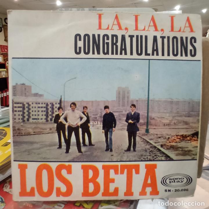 Discos de vinilo: Los Beta - La, la, la / Congratulation - Single sello sonoplay 1968. - Foto 1