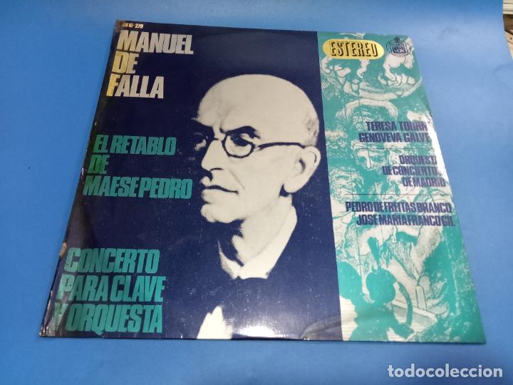 Discos de vinilo: LP. MANUEL DE FALLA. EL RETABLO DE MAESE PEDRO. 19673. HISPAVOX - Foto 1