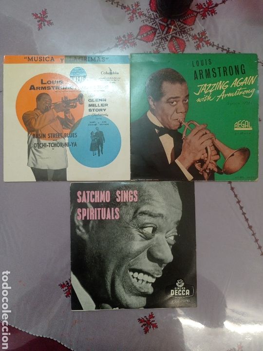 Discos de vinilo: Louis Amstrong 3discos vinilo - Foto 1