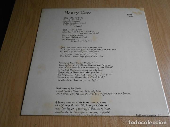 Discos de vinilo: HENRY COW, LP, NIRVANA FOR MICE + 8, A&Ntilde;O 1973 - Foto 2