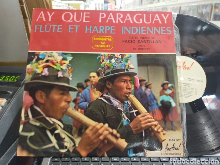 Vinyl records: Ay que Paraguay lp flute facio Santill&aacute;n Harpe m. Romero Francia