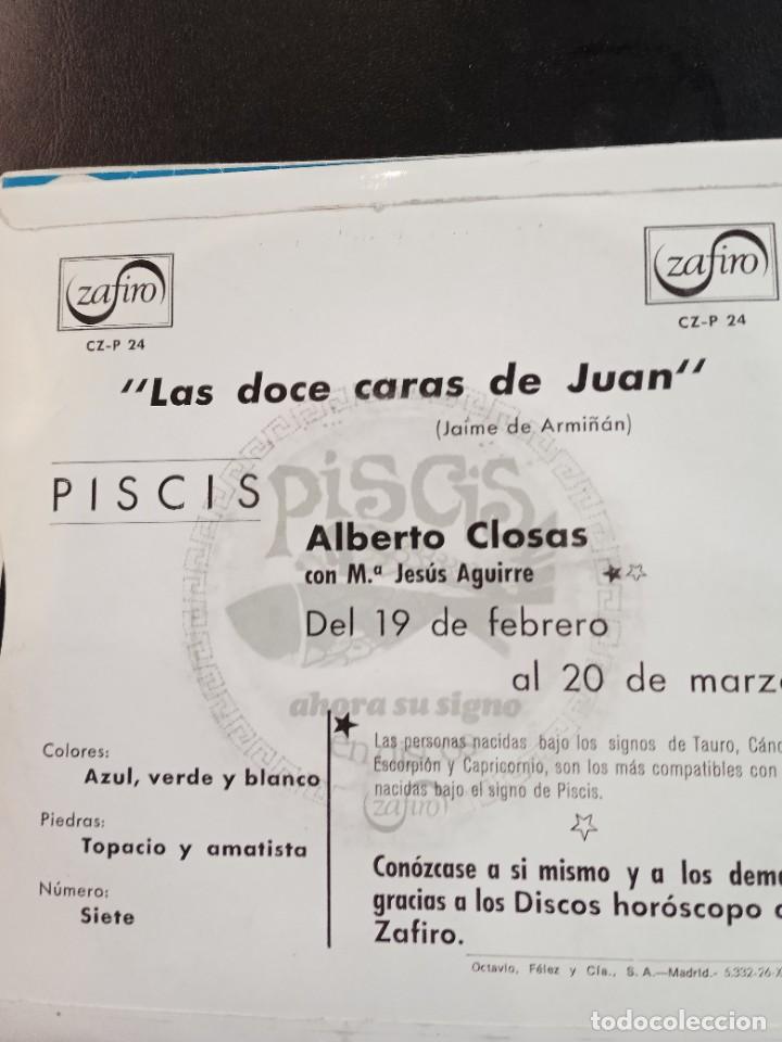 Discos de vinilo: ALBERTO CLOSAS. LAS DOCE CARAS DE JUAN. SINGLE - Foto 2