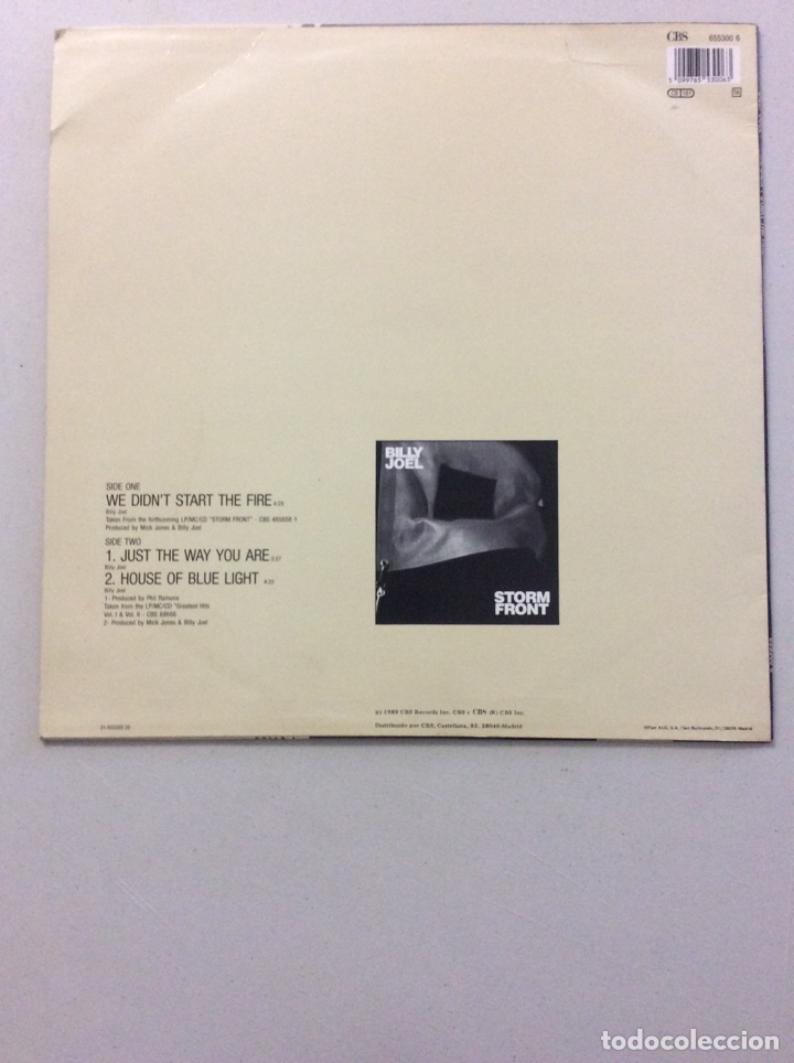 Discos de vinilo: Billy Joel. We didn&rsquo;t start the fire. - Foto 2