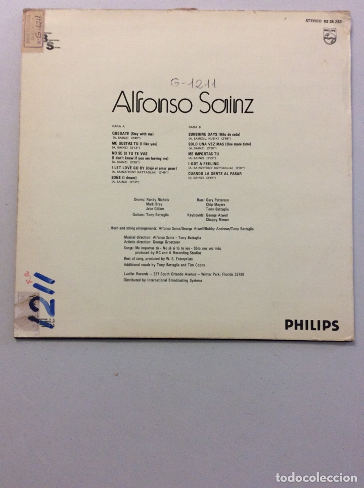 Discos de vinilo: Alfonso Sainz. Qu&eacute;date. - Foto 2