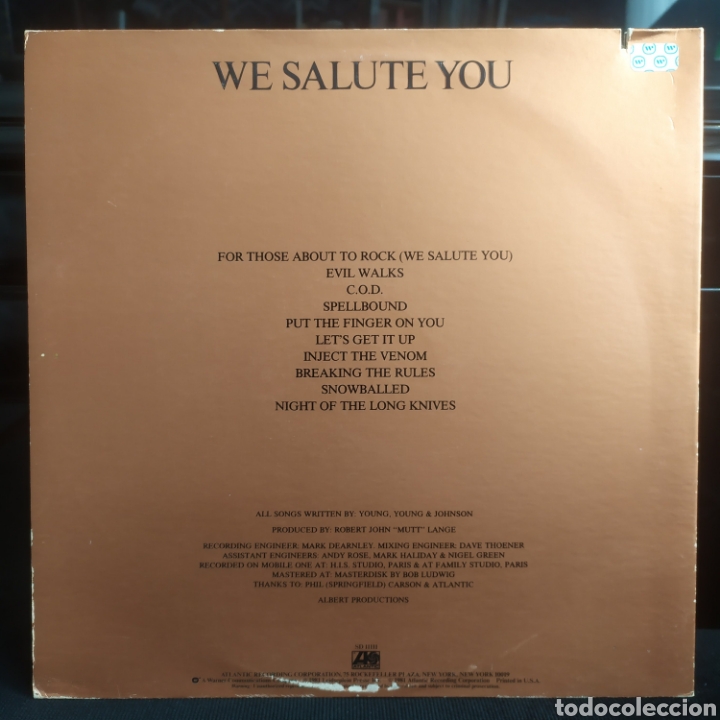 Discos de vinilo: AC/DC - For Those About To Rock US 1981 - Foto 2