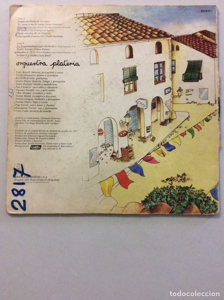 Discos de vinilo: Orquesta Plateria. Amparito Roca. - Foto 2