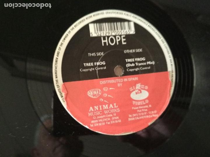 Discos de vinilo: HOPE TREE FROG.1993, PORTADA GENERICA - Foto 1