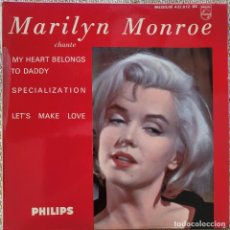 Discos de vinilo: MARILYN MONROE EP SELLO PHILIPS EDITADO EN FRANCIA DE LA PELÍCULA EL MULTIMILLONARIO.... Lote 347001768