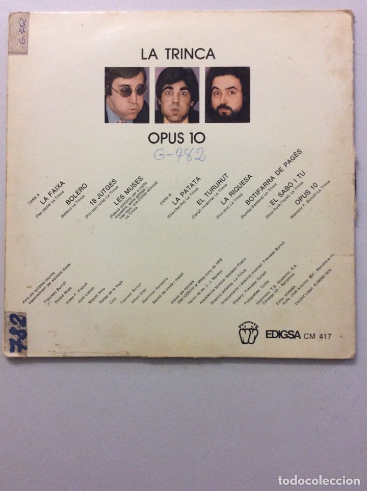 Discos de vinilo: La Trinca. Opus 10. - Foto 2