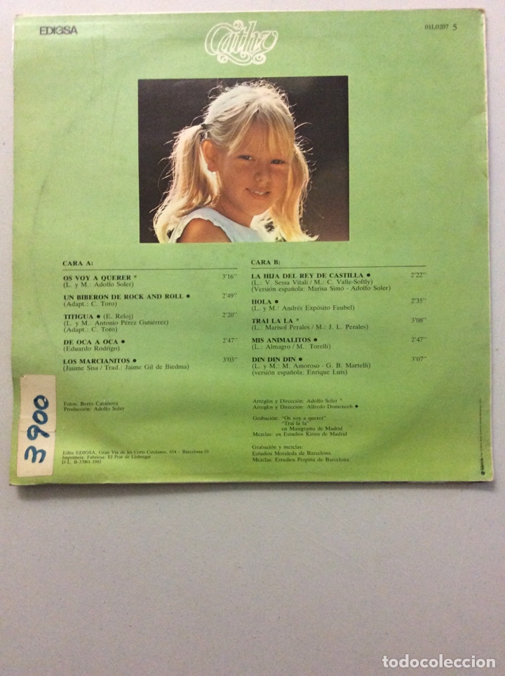 Discos de vinilo: Cathy. Un biberon de rock and roll. - Foto 2