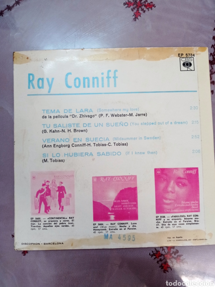 Discos de vinilo: RAY CONNIFF SOMEWHERE MY LOVE .DR ZHIVAGO - Foto 2