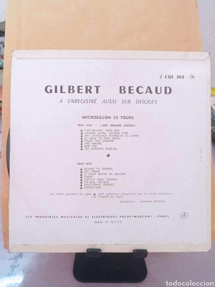 Discos de vinilo: GILBERT B&Eacute;CAUD DONNE-MOI - Foto 2