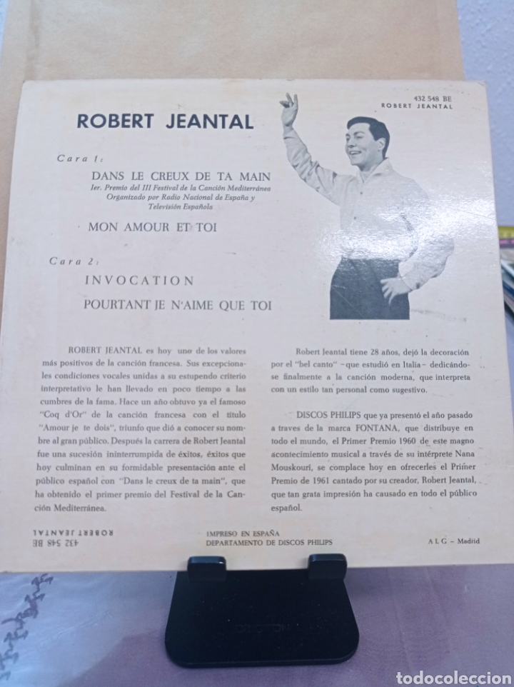 Discos de vinilo: ROBERT JEANTAL DANS LE CREUX DE TA MAIN - Foto 2