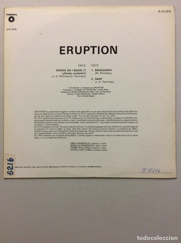 Discos de vinilo: Eruption. Where do i begin. - Foto 2
