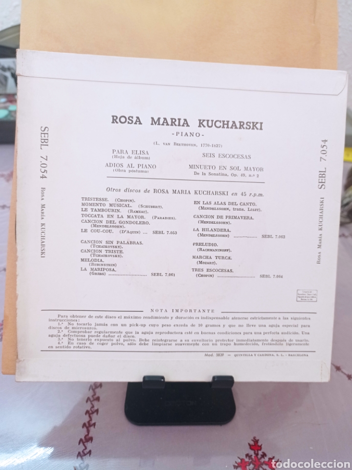 Discos de vinilo: ROSA MAR&Iacute;A KUCHARSKI -PIANO - Foto 2