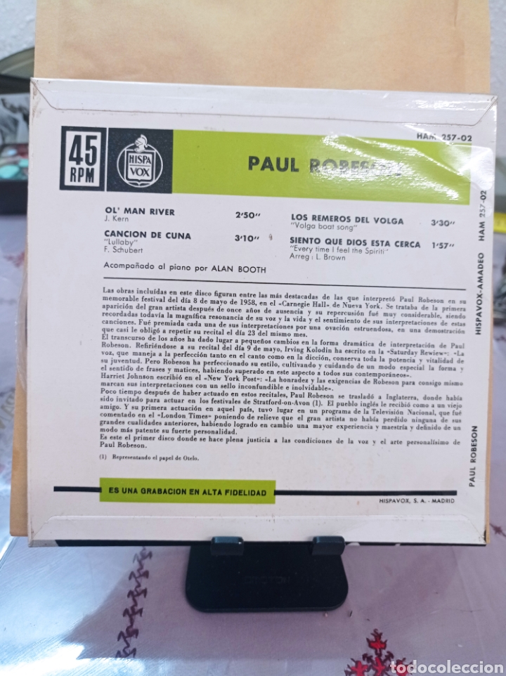 Discos de vinilo: PAUL ROBESON EN EL CARNEGIE HALL - Foto 2