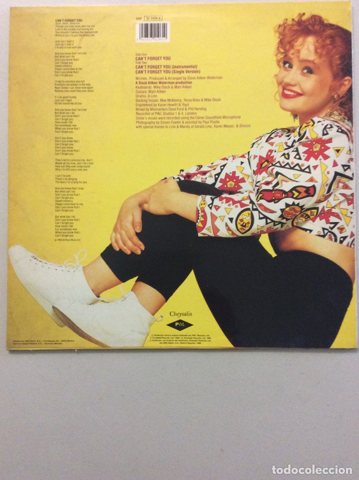 Discos de vinilo: Sonia. Can&rsquo;t forget you. - Foto 2
