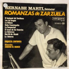 Discos de vinilo: LP DE BERNABE MARTI ... ROMANZAS DE ZARZUELA ** VERGARA - AÑO 1964