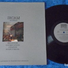 Discos de vinilo: IRCAM UN PORTRAIT FRANCIA LP 1983 RECHERCHE EXEMPLES SONORES CREATION CENTRE GEORGES POMPIDOU EXCEL!. Lote 347255218