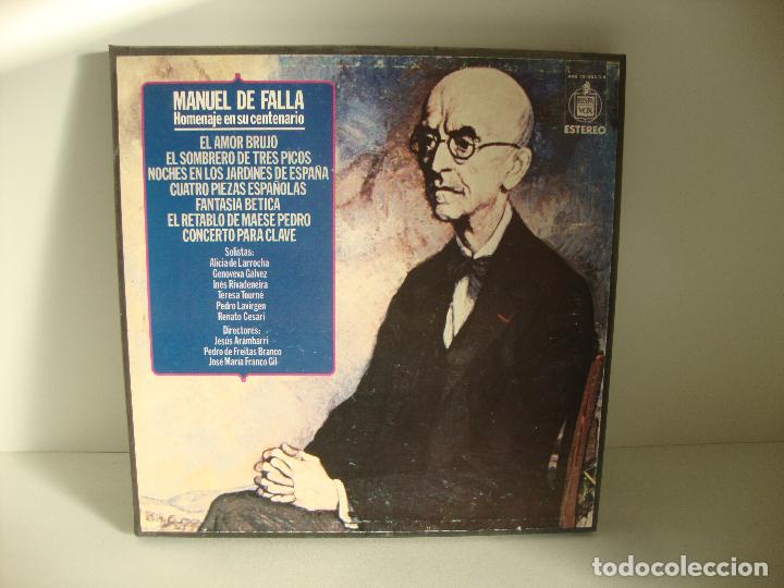 Discos de vinilo: ESTUCHE MANUEL DE FALLA HOMENAJE DE SU CENTENARIO 3 LP Y LIBRETO - Foto 1