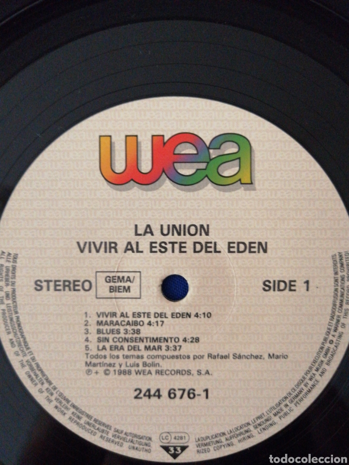 Discos de vinilo: LA UNION VIVIR AL ESTE DEL ED&Eacute;N - Foto 7