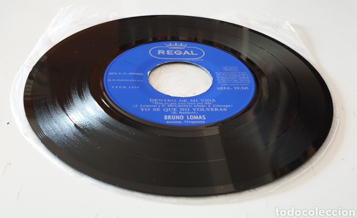 Discos de vinilo: EP BRUNO LOMAS - Como Ayer/+3 (Espa&ntilde;a - Regal - 1966) COMO NUEVO!! - Foto 7