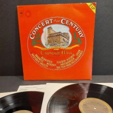 Discos de vinilo: CONCERT OF THE CENTURY / CARNEGIE HALL / DOBLE LP-GATEFOLD-CBS-1976 / MBC. ***/*** INSERTO.. Lote 347433598