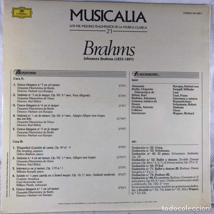 Discos de vinilo: MUSICALIA - SALVAT - DISCO N&ordm; 21. Brahms - Foto 2