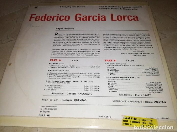 Discos de vinilo: FEDERICO GARCIA LORCA-ORIGINAL FRANCES 1971 - Foto 2