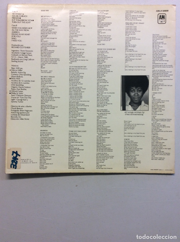 Discos de vinilo: Joan Armatrading. Me myself i. - Foto 2