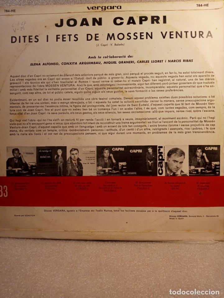 Discos de vinilo: JOAN CAPRI - MOSSEN VENTURA. - Foto 3