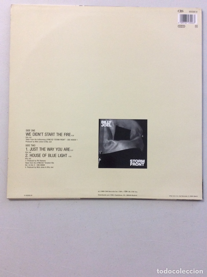 Discos de vinilo: Billy Joe. We didn&rsquo;t start the fire. - Foto 2