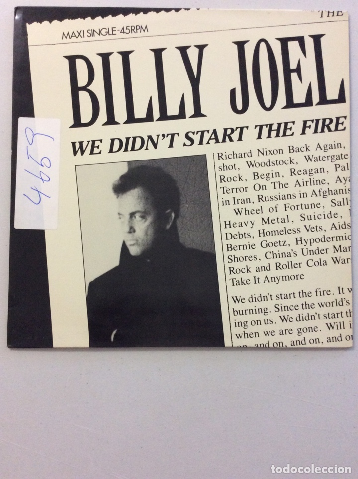 Discos de vinilo: Billy Joe. We didn&rsquo;t start the fire. - Foto 1