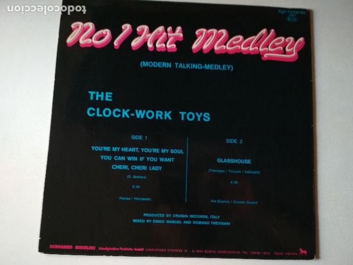 Discos de vinilo: The Clock Work Toys &lrm;&ndash; Modern Talking - Medley, 1985 - Foto 2