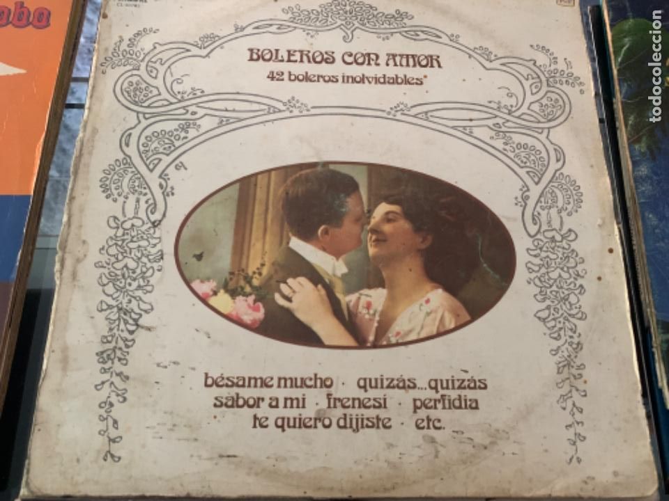 Discos de vinilo: Boleros con amor 42 boleros inolvidables - Foto 1