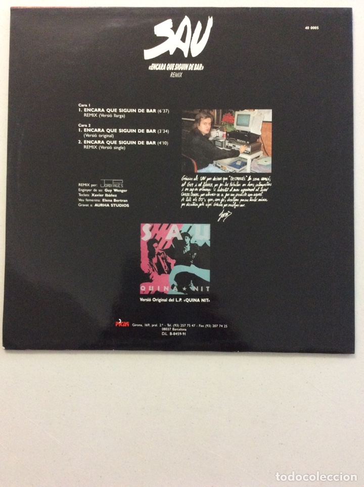 Discos de vinilo: Sau. Encara que siguin de bar. Remix. - Foto 2