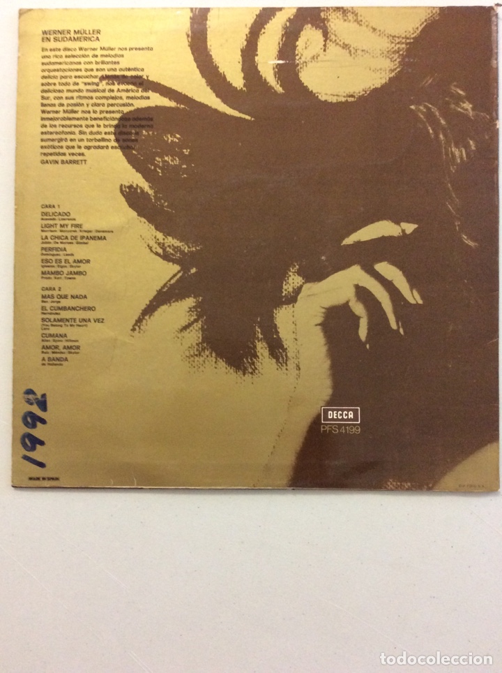 Discos de vinilo: Werner M&uuml;ller. En sudam&eacute;rica. - Foto 2