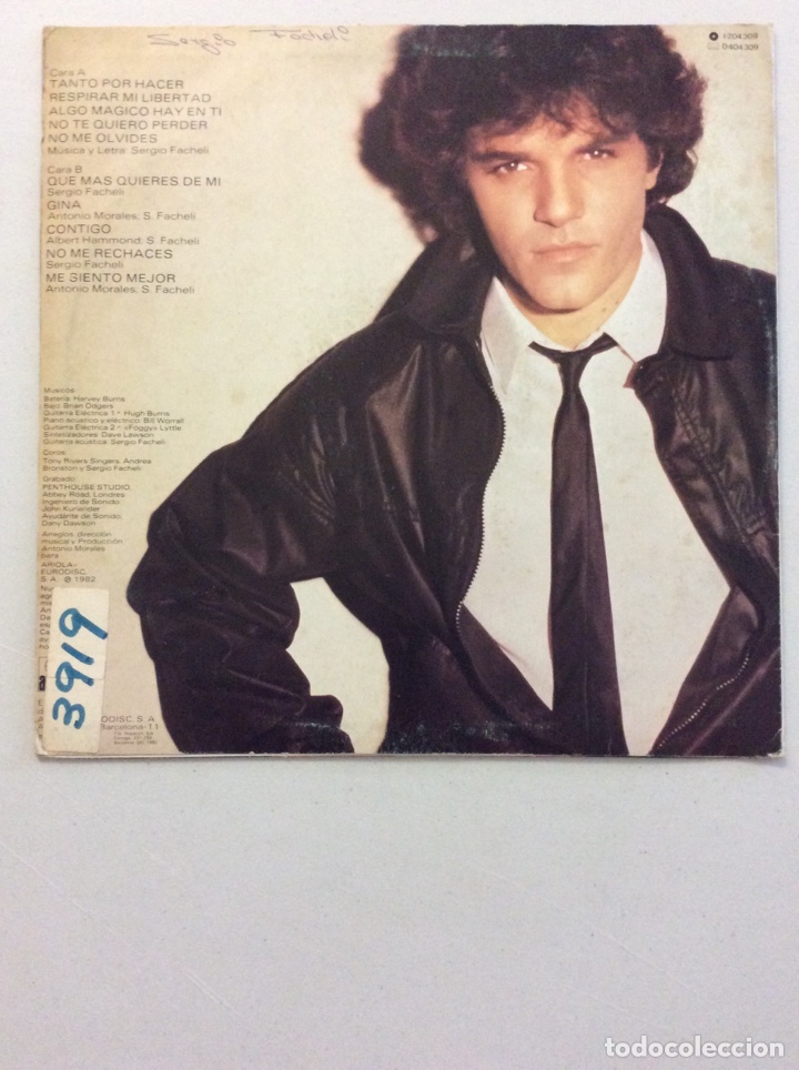 Discos de vinilo: Sergio Facheli. Contigo. - Foto 2
