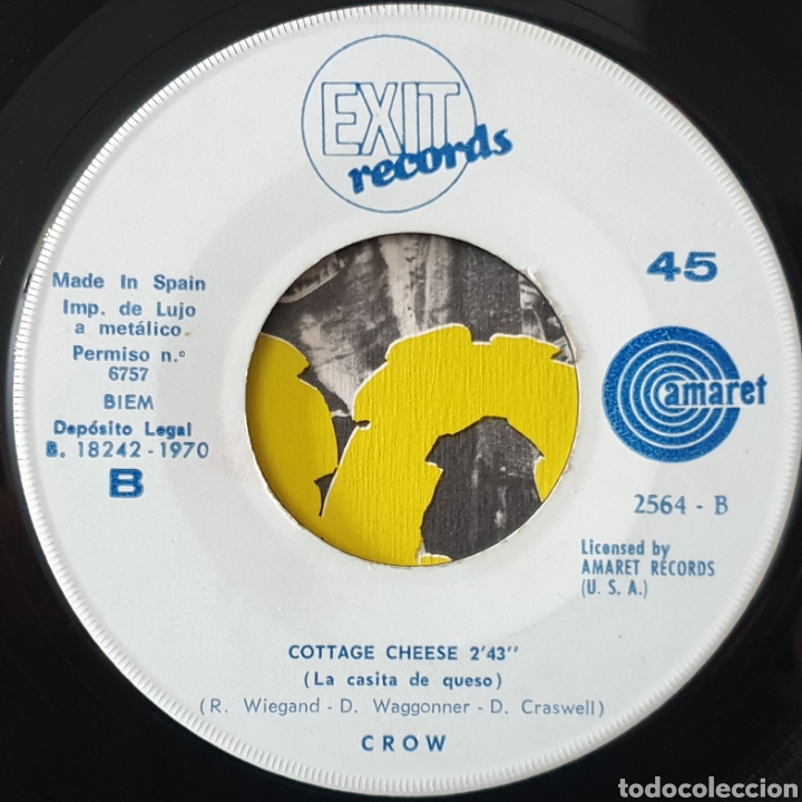 Discos de vinilo: CROW - Slow Down/+1 (Espa&ntilde;a - Exit - 1970) US Blues Prog Rock - Foto 6