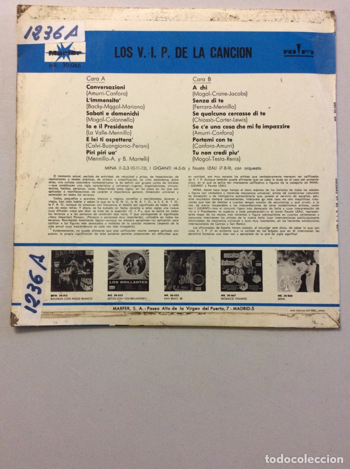 Discos de vinilo: Giganti. Mina. Leali. - Foto 2