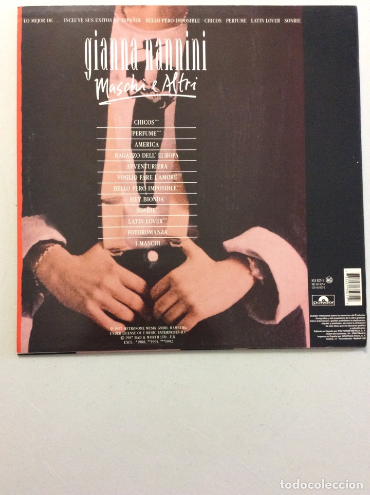 Discos de vinilo: Gianna Nannini. Maschi e altri. - Foto 2
