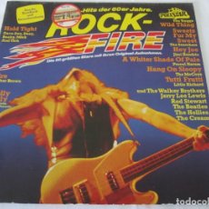 Discos de vinilo: ROCK FIRE. RECOP ALEMÁN 12” 1980. TROGGS, HENDRIX, BEATLES, CREAM, J. LEE LEWIS. MUY BUEN ESTADO. Lote 348162643