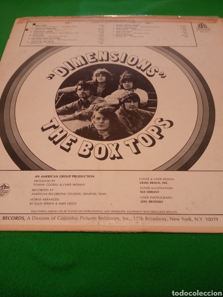 Discos de vinilo: The Box Tops- Dimensions - Foto 2