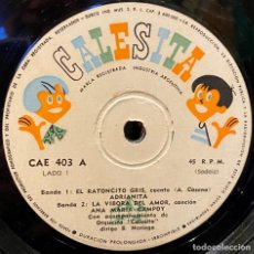 Discos de vinilo: SPLIT EP ARGENTINO DE ADRIANITA Y ANA MARÍA CAMPOY AÑO 1957 SELLO CALESITA. Lote 348330678
