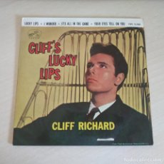 Discos de vinilo: CLIFF RICHARD - LUCKY LIPS +3 EP 45 RPM LA VOZ DE SU AMO ESPAÑA 1963 THE SHADOWS BUEN ESTADO. Lote 348369648